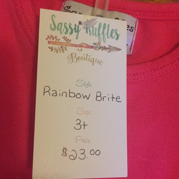 2 piece girls Sassy Ruffles Rainbow Brite outfit. - Picture 2 of 3